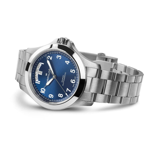 Orologio Hamilton Khaki Field King Day Date quadrante blu MISURA UNICA