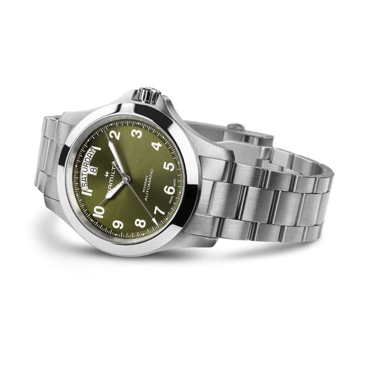 Orologio Hamilton Khaki Field King Day Date quadrante verde MISURA UNICA