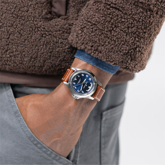 Orologio Hamilton Khaki Field King Day-date 40 mm blu uomo MISURA UNICA