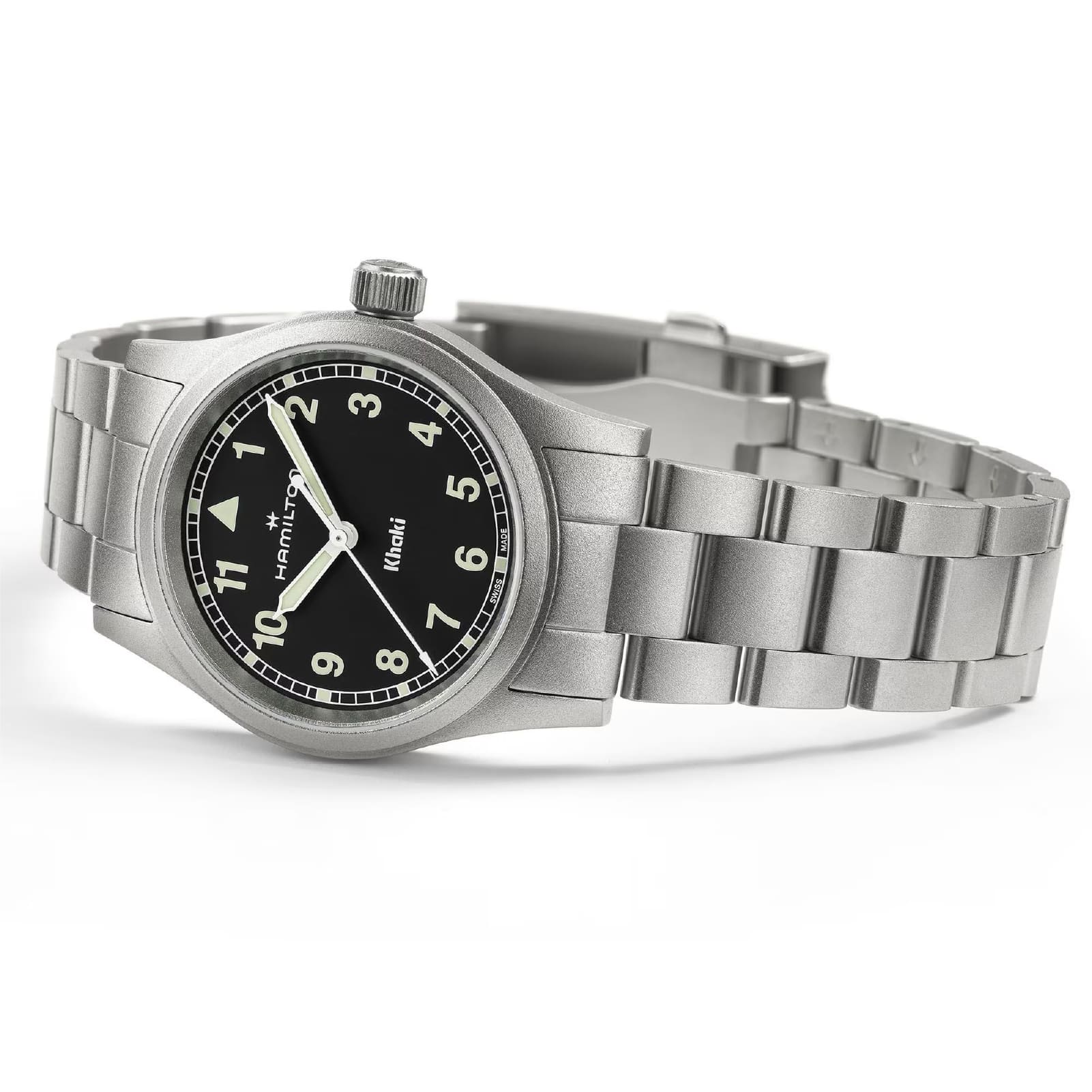 Orologio solo tempo Hamilton Khaki Field Quartz in acciaio MISURA UNICA