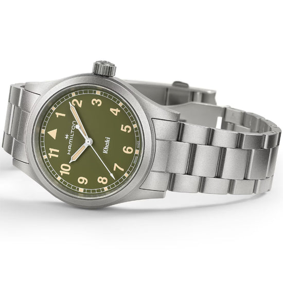 Orologio solo tempo uomo Hamilton in acciaio quadrante verde MISURA UNICA
