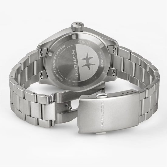 Orologio Hamilton Khaki Field uomo in acciaio quadrante nero MISURA UNICA