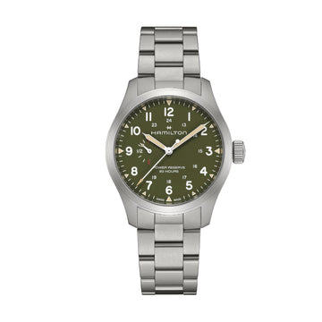 Orologio solo tempo Hamilton Khaki Field in acciaio e verde MISURA UNICA
