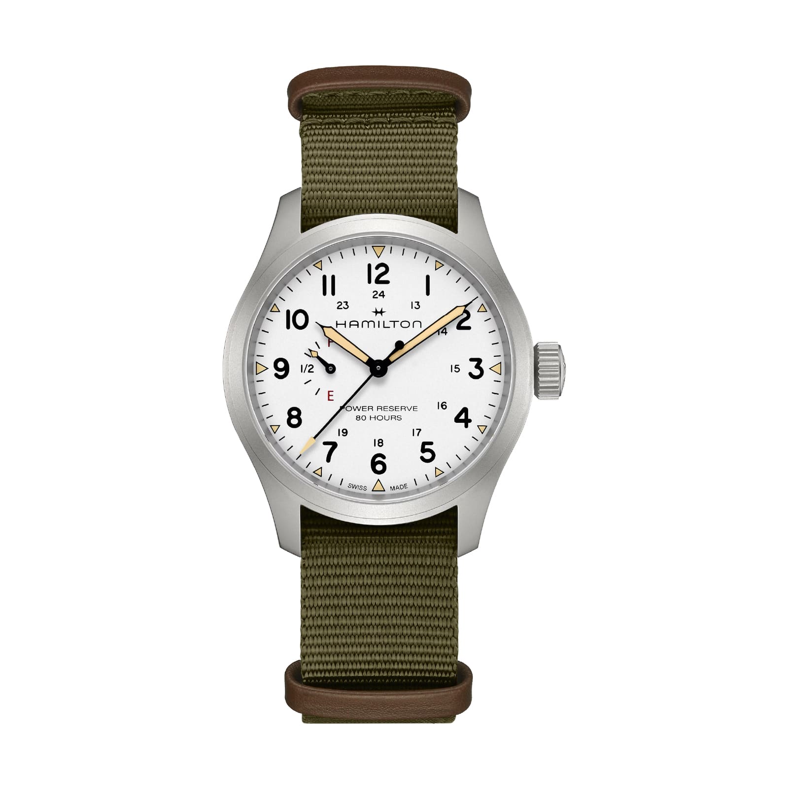 Orologio Hamilton Khaki Field uomo in acciaio e tessuto verde MISURA UNICA