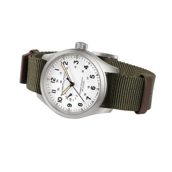 Orologio Hamilton Khaki Field uomo in acciaio e tessuto verde MISURA UNICA