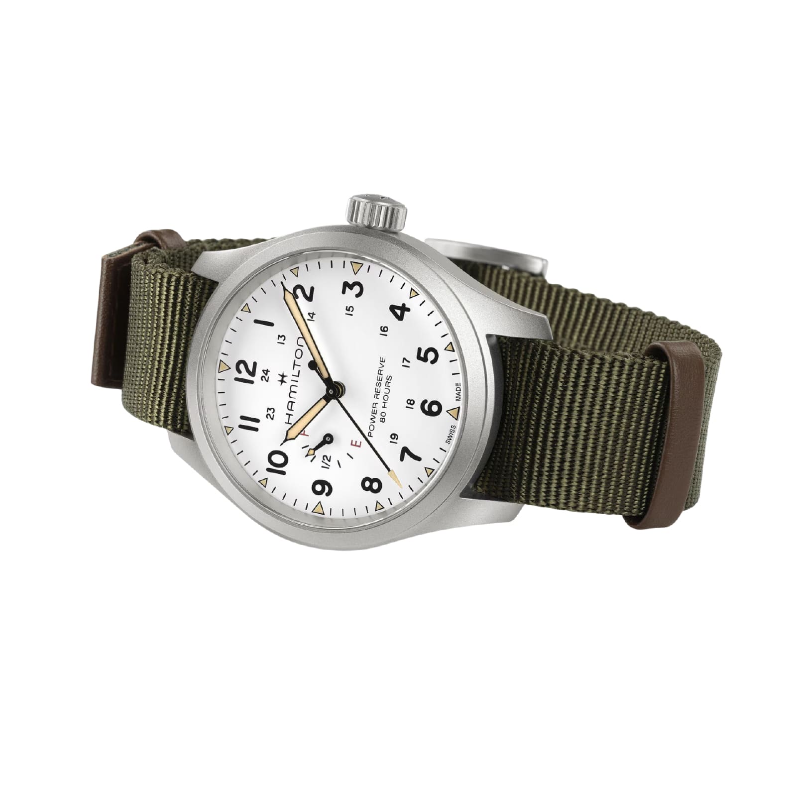 Orologio Hamilton Khaki Field uomo in acciaio e tessuto verde MISURA UNICA