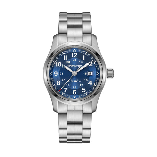 Orologio automatico da uomo Hamilton in acciaio quadrante blu MISURA UNICA
