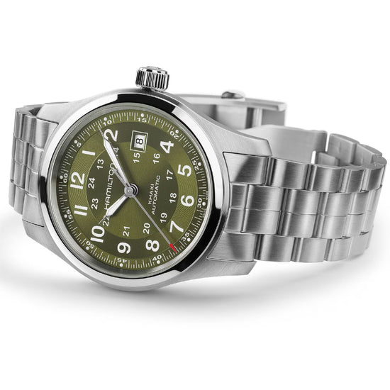 Orologio automatico uomo Hamilton in acciaio quadrante verde MISURA UNICA