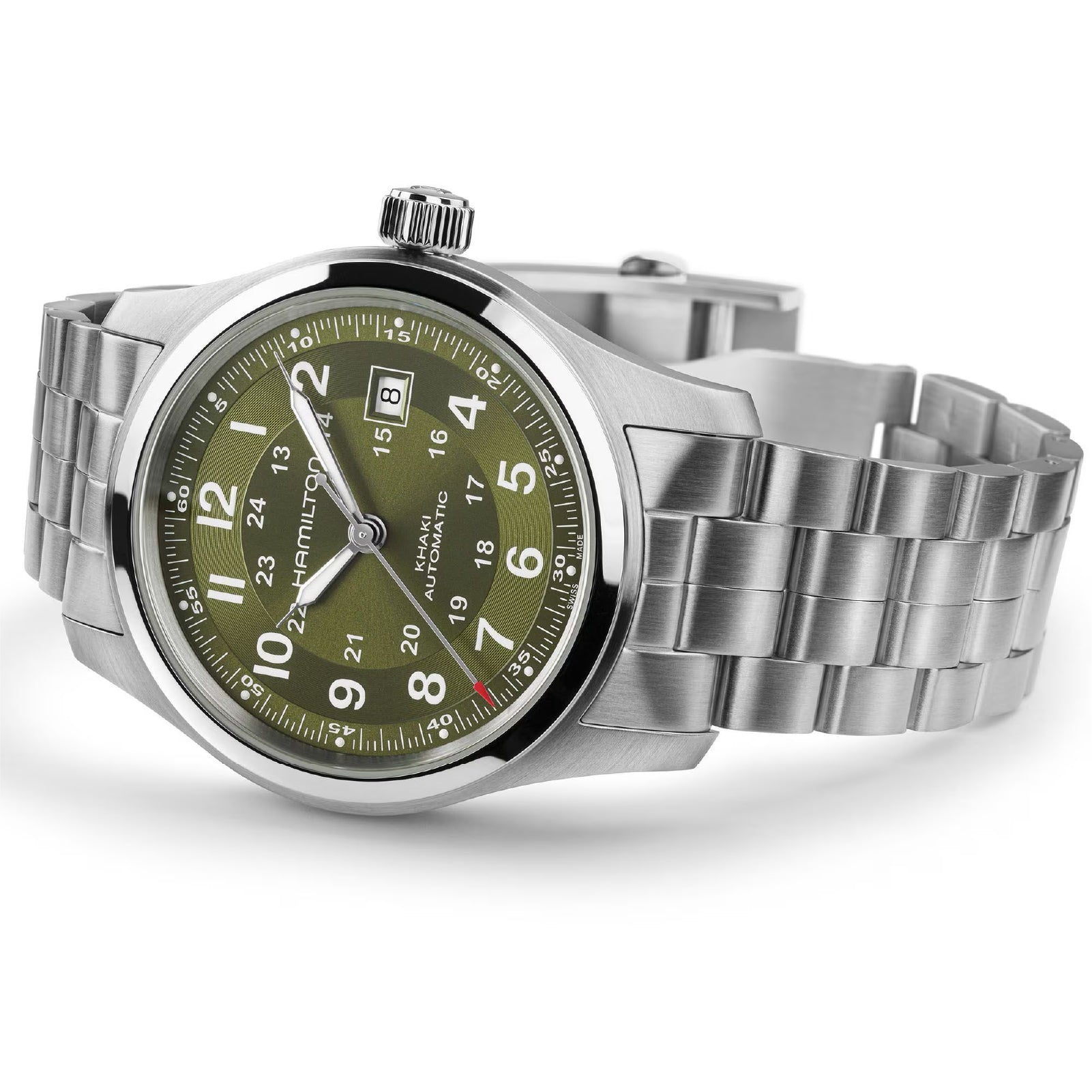Orologio automatico uomo Hamilton in acciaio quadrante verde MISURA UNICA
