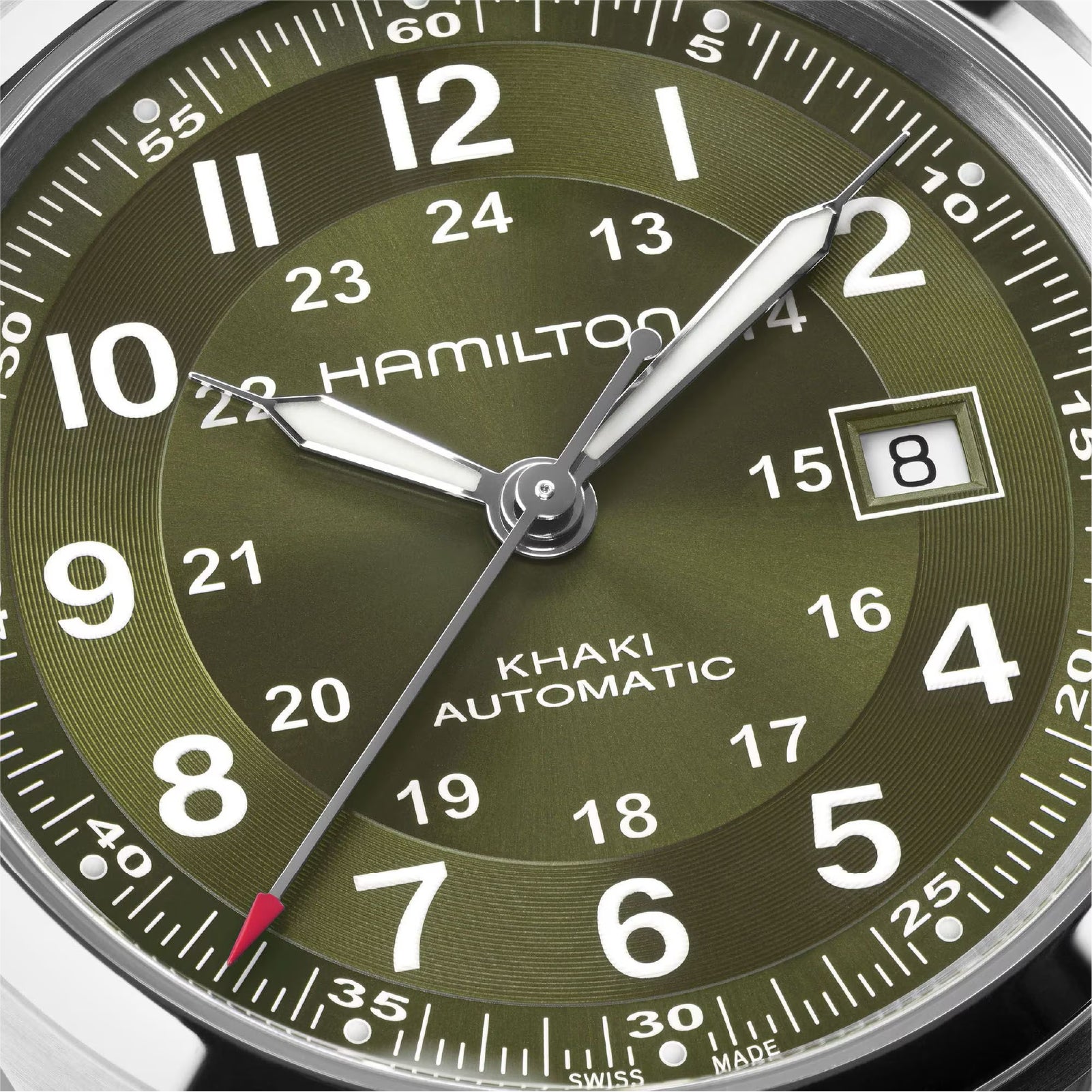Orologio automatico uomo Hamilton in acciaio quadrante verde MISURA UNICA