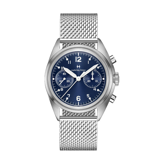 Orologio cronografo Hamilton Khaki Aviation quadrante blu MISURA UNICA