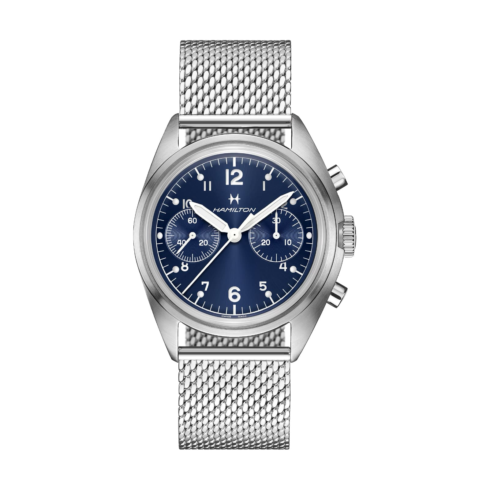 Orologio cronografo Hamilton Khaki Aviation quadrante blu MISURA UNICA