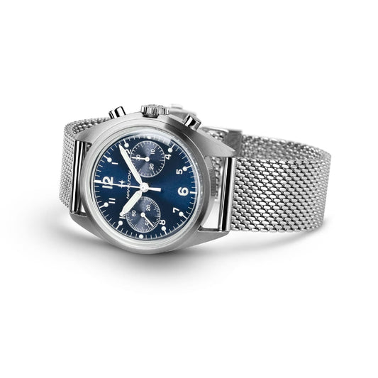 Orologio cronografo Hamilton Khaki Aviation quadrante blu MISURA UNICA