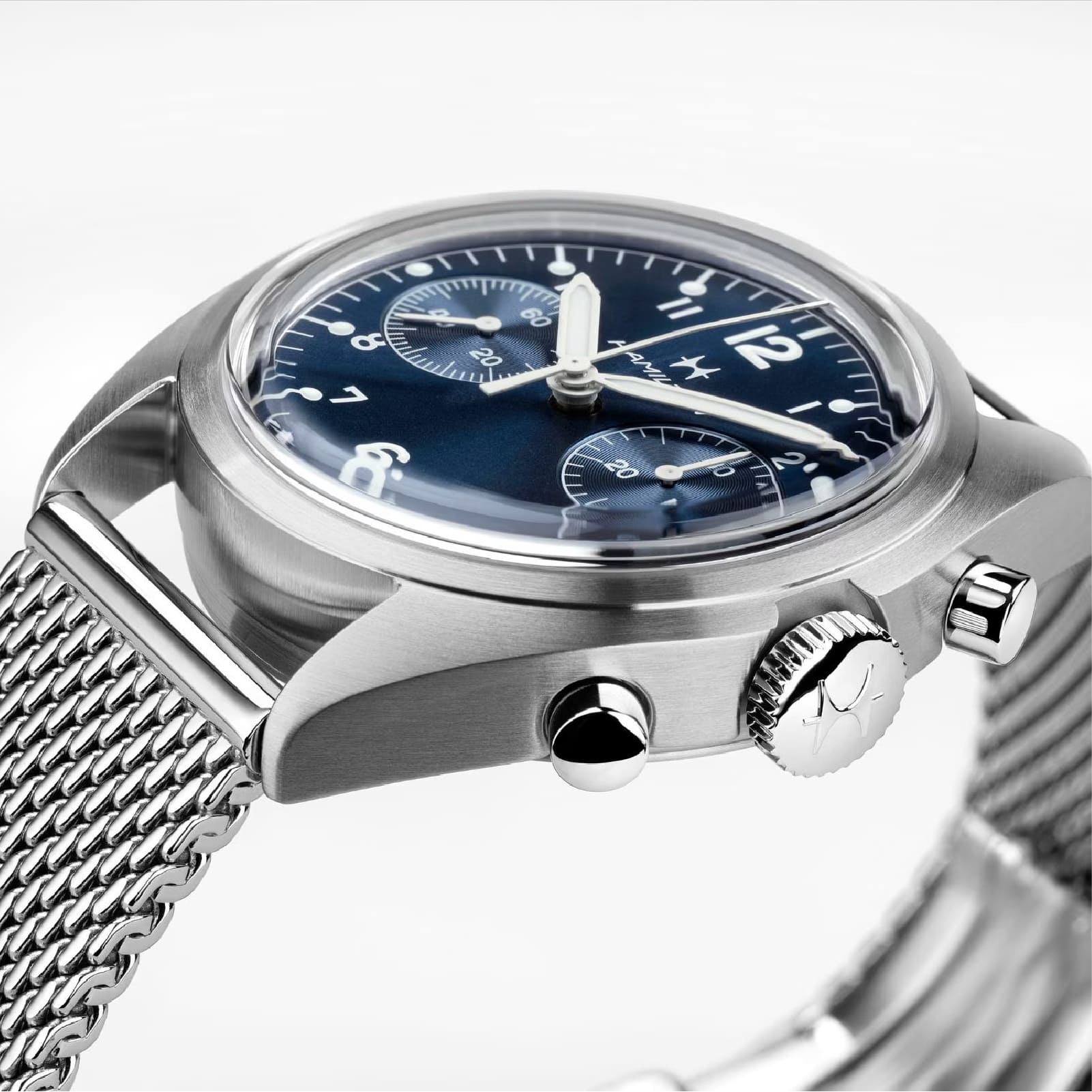 Orologio cronografo Hamilton Khaki Aviation quadrante blu MISURA UNICA
