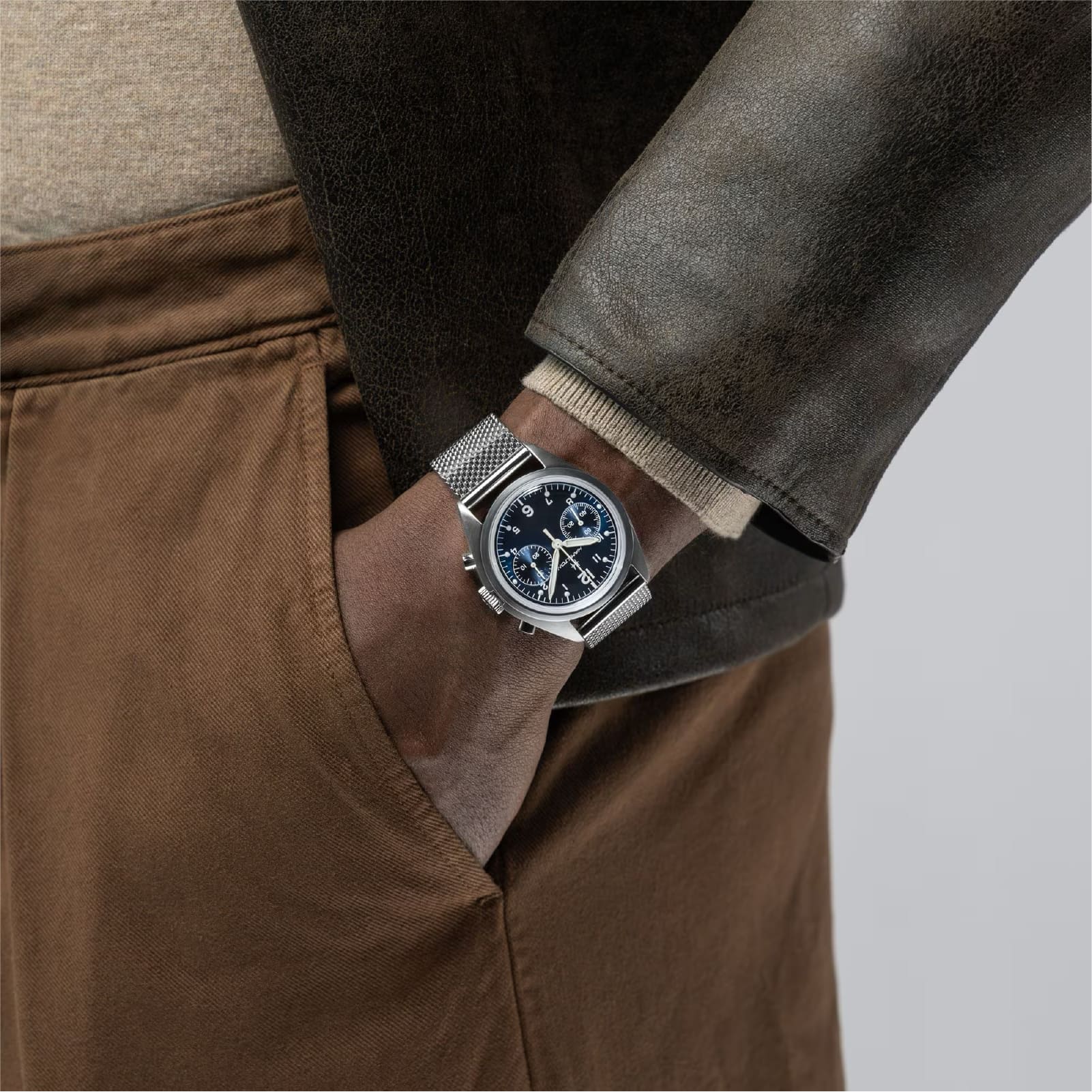 Orologio cronografo Hamilton Khaki Aviation quadrante blu MISURA UNICA