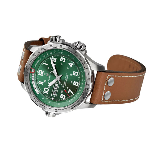 Orologio Hamilton Khaki Aviation X-Wind in acciaio e pelle MISURA UNICA