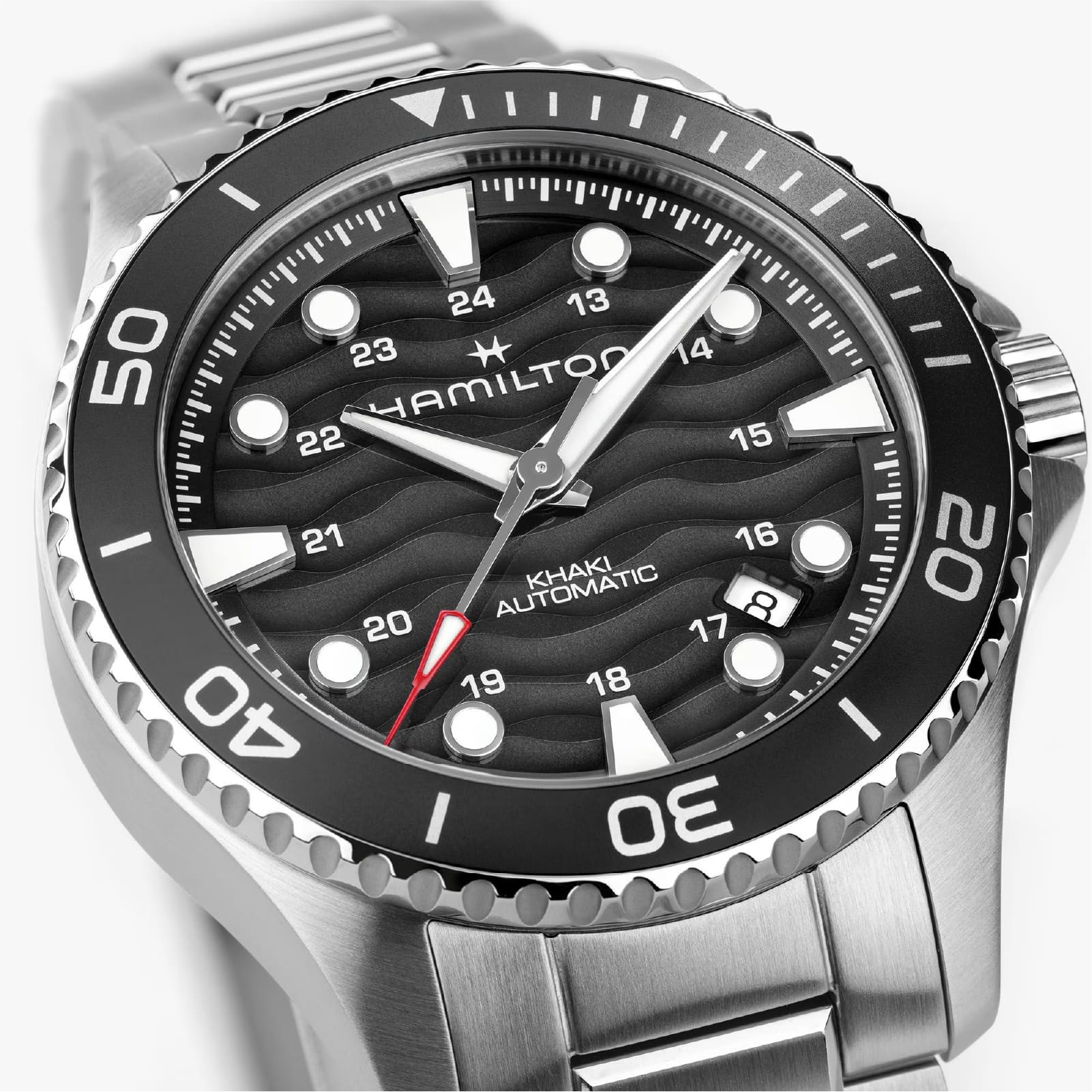 Orologio Hamilton Khaki Navy Scuba Auto 40 mm nero da uomo MISURA UNICA