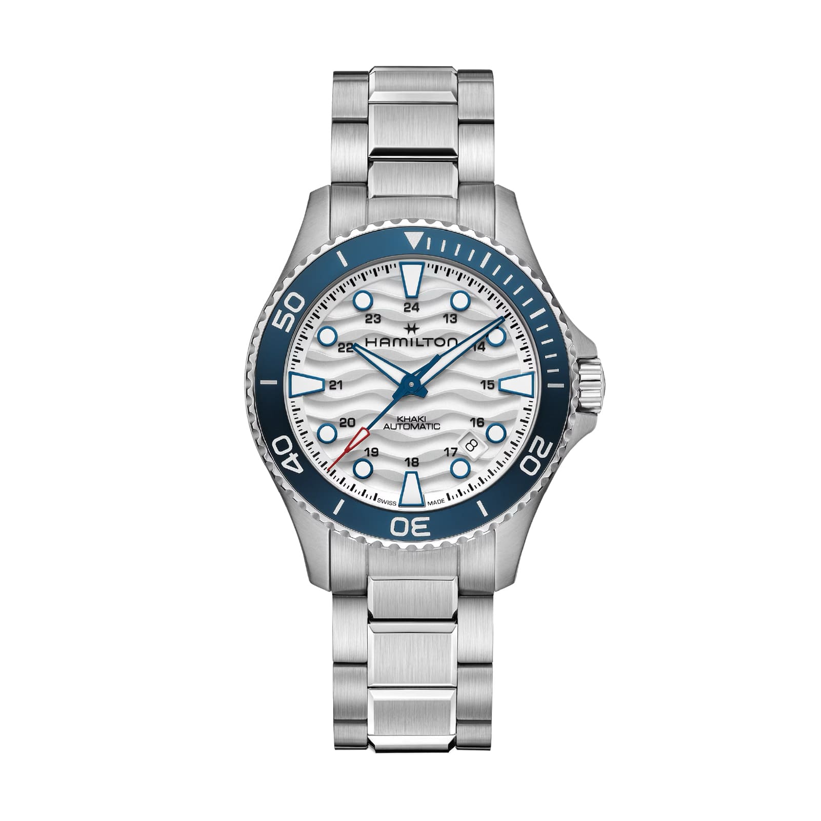 Orologio Hamilton Khaki Navy Scuba Auto 40 mm blu e bianco MISURA UNICA