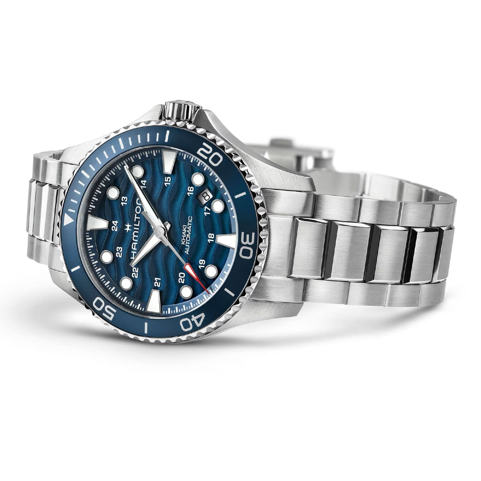 Orologio Hamilton Khaki Navy Scuba Auto 40 mm blu da uomo MISURA UNICA