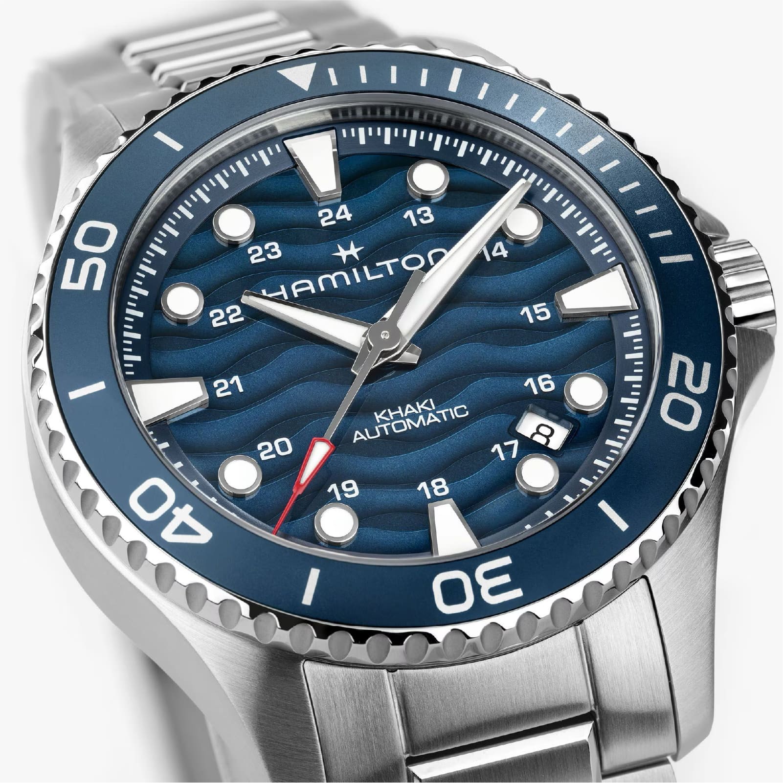 Orologio Hamilton Khaki Navy Scuba Auto 40 mm blu da uomo MISURA UNICA