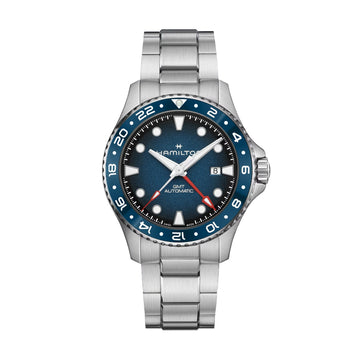 Orologio Hamilton Khaki Navy Scuba Auto GMT 43 mm blu uomo MISURA UNICA