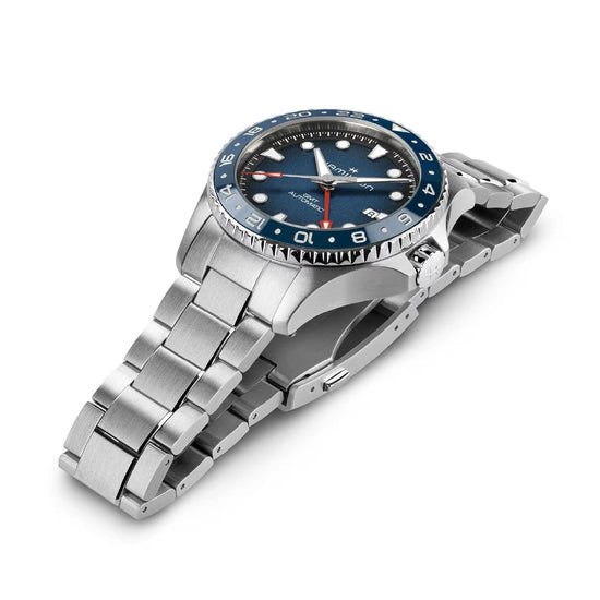 Orologio Hamilton Khaki Navy Scuba Auto GMT 43 mm blu uomo MISURA UNICA