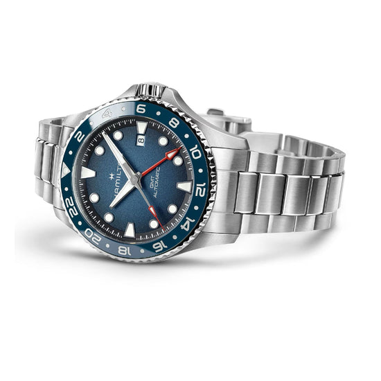 Orologio Hamilton Khaki Navy Scuba Auto GMT 43 mm blu uomo MISURA UNICA