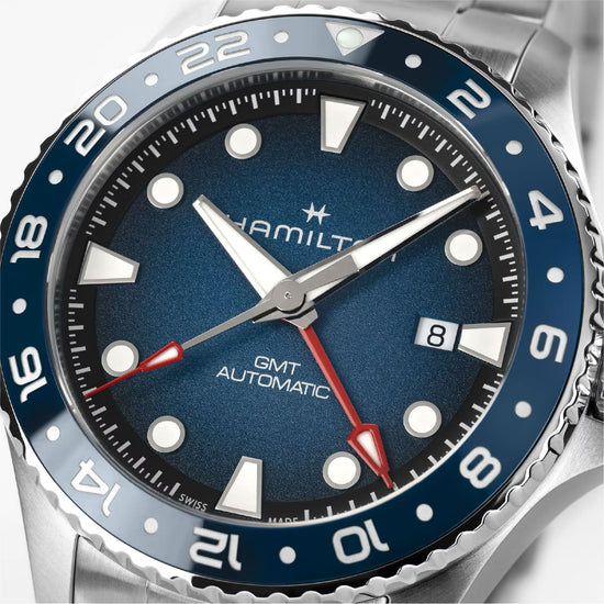 Orologio Hamilton Khaki Navy Scuba Auto GMT 43 mm blu uomo MISURA UNICA