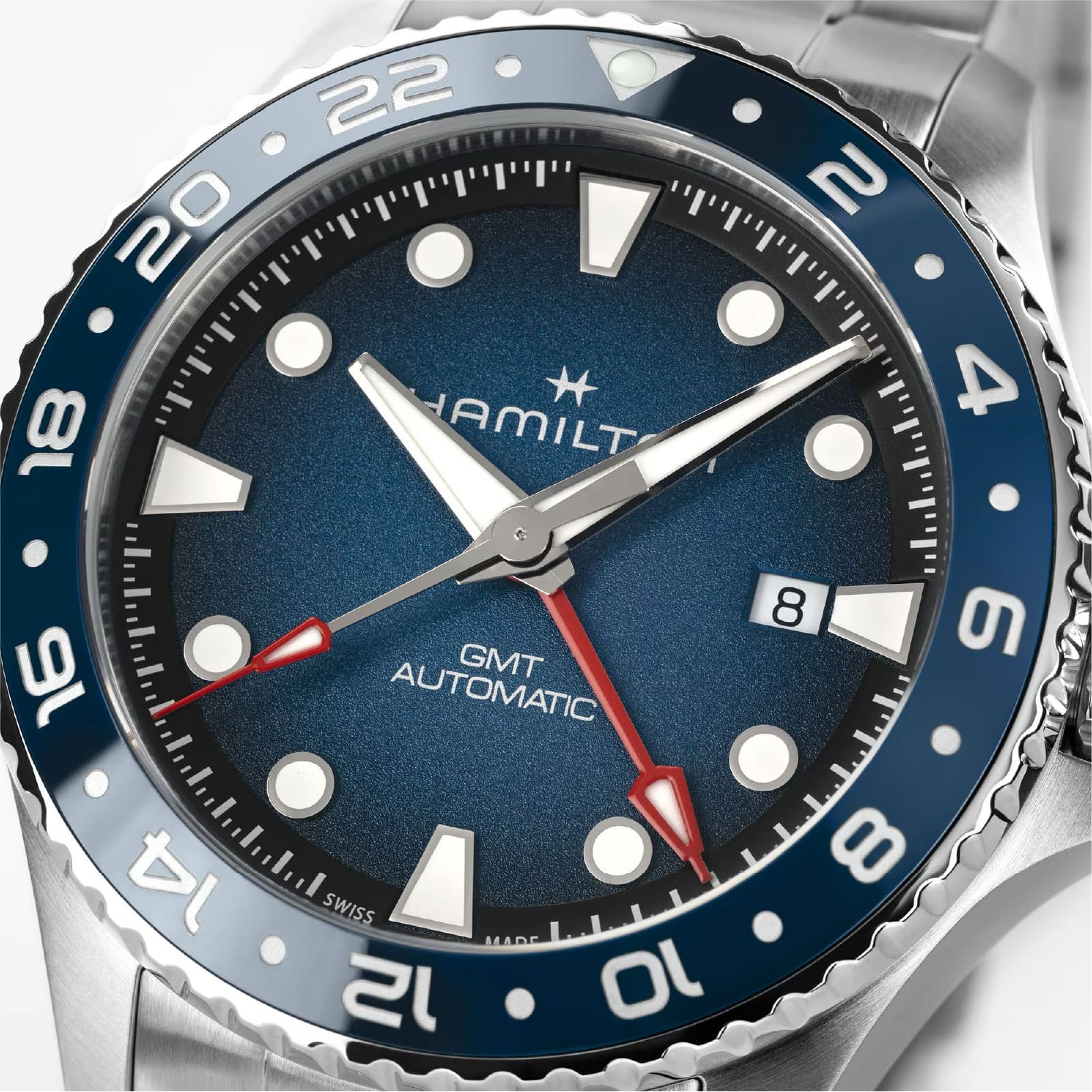 Orologio Hamilton Khaki Navy Scuba Auto GMT 43 mm blu uomo MISURA UNICA