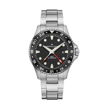 Orologio Hamilton Khaki Navy Scuba Auto GMT 43 mm nero uomo MISURA UNICA