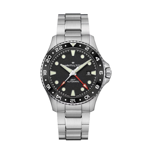 Orologio Hamilton Khaki Navy Scuba Auto GMT 43 mm nero uomo MISURA UNICA