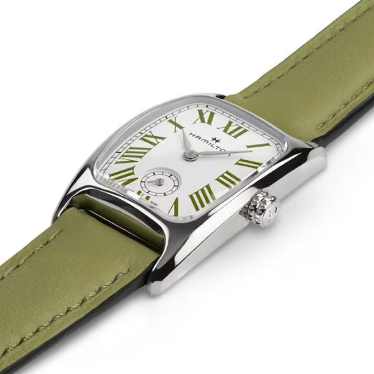 Orologio donna Hamilton American Classic acciaio cinturino pelle verde 23x27mm H13321813-2