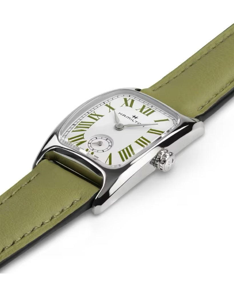 Orologio solo tempo Hamilton American Classic Boulton da donna cassa 23,5x27,4mm in acciaio cinturino in pelle verde H13321813