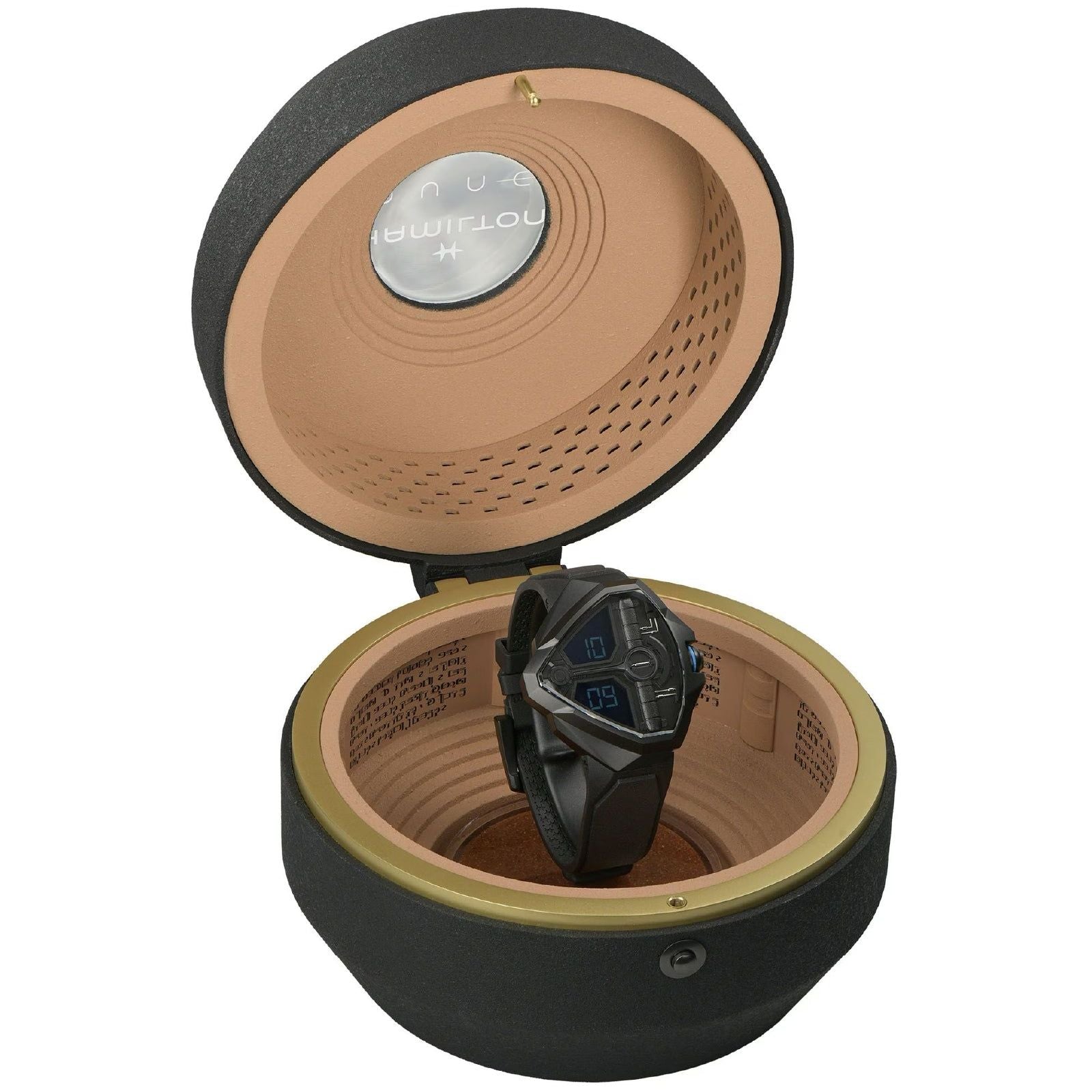 Orologio uomo Hamilton Ventura Edge Dune con in acciaio caucciù nero 51x47,6mm H24624330-5