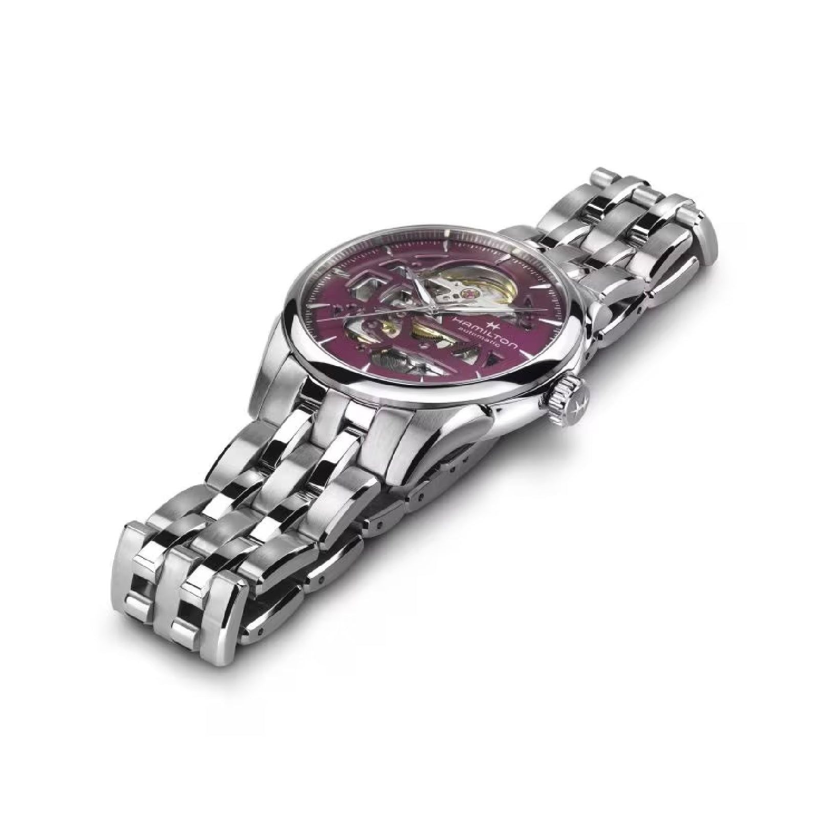 Orologio automatico Hamilton Jazzmaster Skeleton donna cassa 36mm acciaio, viola H32265101-2