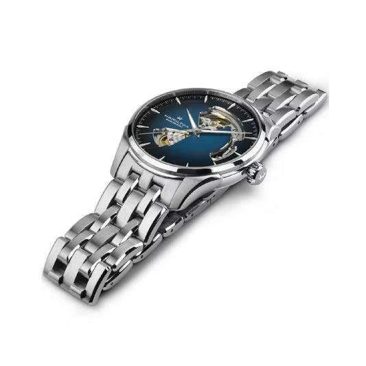 Orologio uomo automatico 40mm Hamilton Jazzmaster Open Heart acciaio, nero, blu H32675140-2