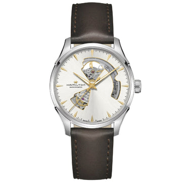 Orologio uomo Hamilton Jazzmaster in acciaio e pelle marrone cassa 42mm H32675551-1