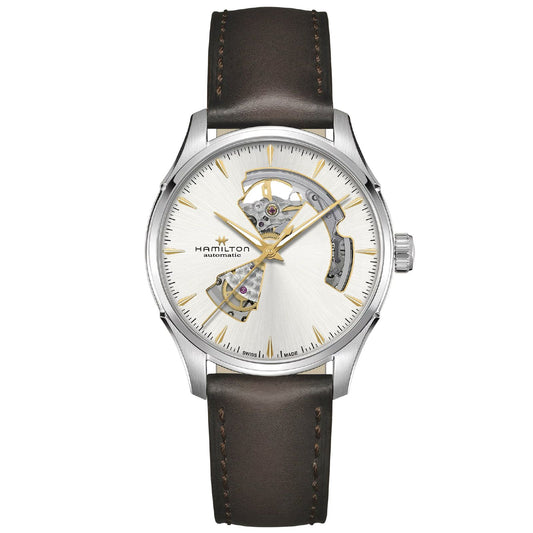 Orologio uomo Hamilton Jazzmaster in acciaio e pelle marrone cassa 42mm H32675551-1