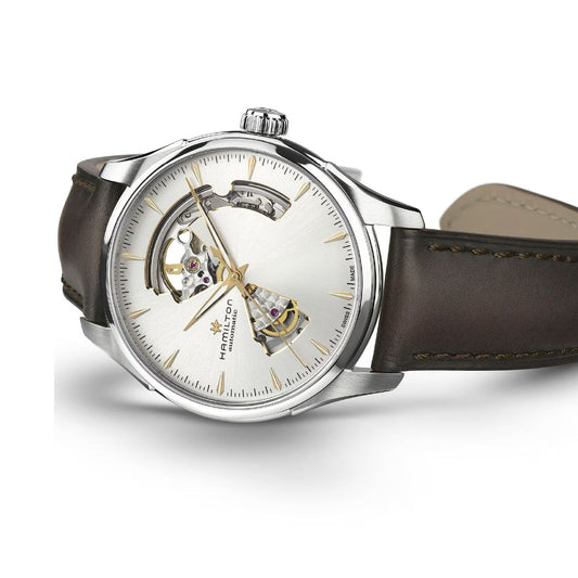 Orologio uomo Hamilton Jazzmaster in acciaio e pelle marrone cassa 42mm H32675551-2