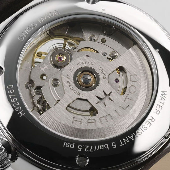 Orologio uomo Hamilton Jazzmaster in acciaio e pelle marrone cassa 42mm H32675551-4