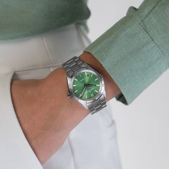 Orologio donna Hamilton Jazzmaster in acciaio quadrante verde cassa 38mm H36105160-4