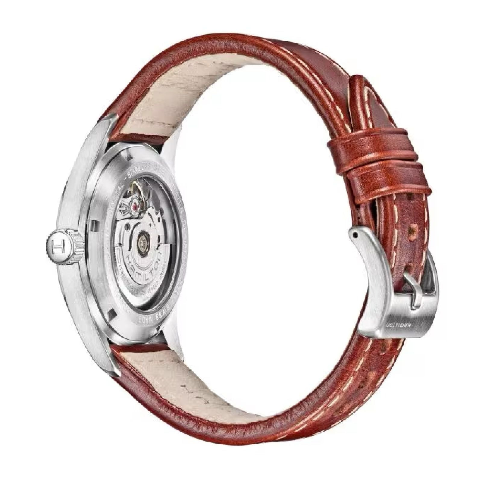 Orologio auto uomo Hamilton Khaki Field acciaio pelle marrone 38mm H70455533-3