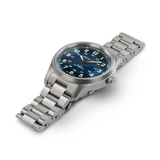 Orologio automatico Hamilton Khaki Field uomo cassa 42mm titanio e blu H70545140-2