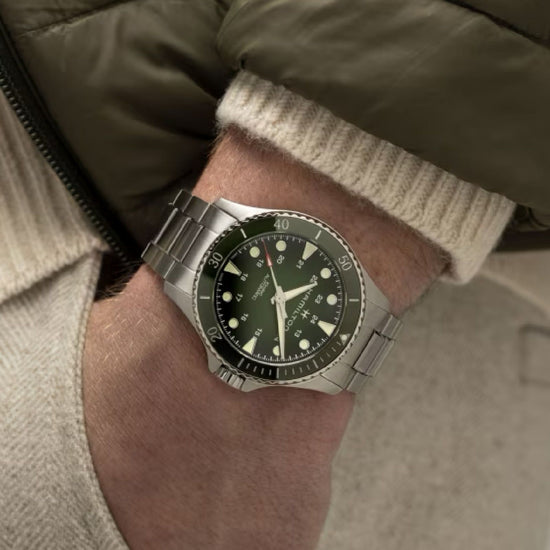 Orologio automatico uomo Hamilton Khaki Navy acciaio ceramica verde 43mm H82525160-3