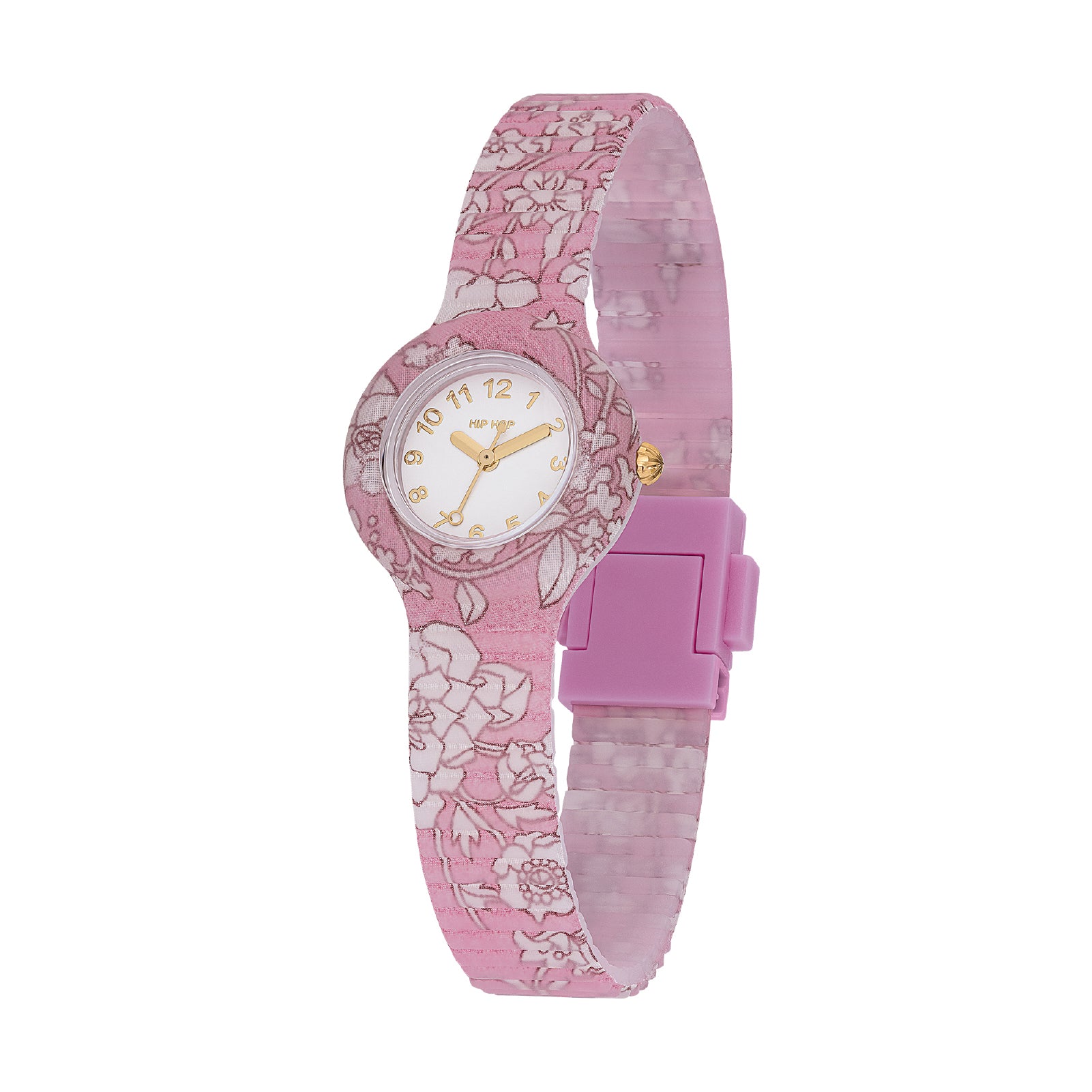 Orologio solo tempo Hip Hop Winter Blossom pink MISURA UNICA