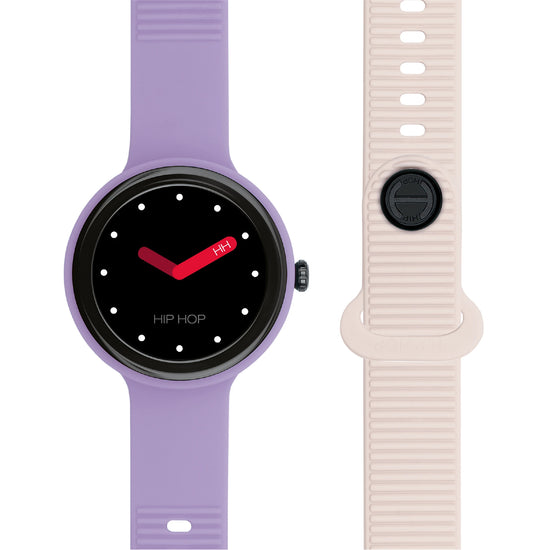 Orologio Smartwatch Hip Hop in silicone lilla e beige MISURA UNICA