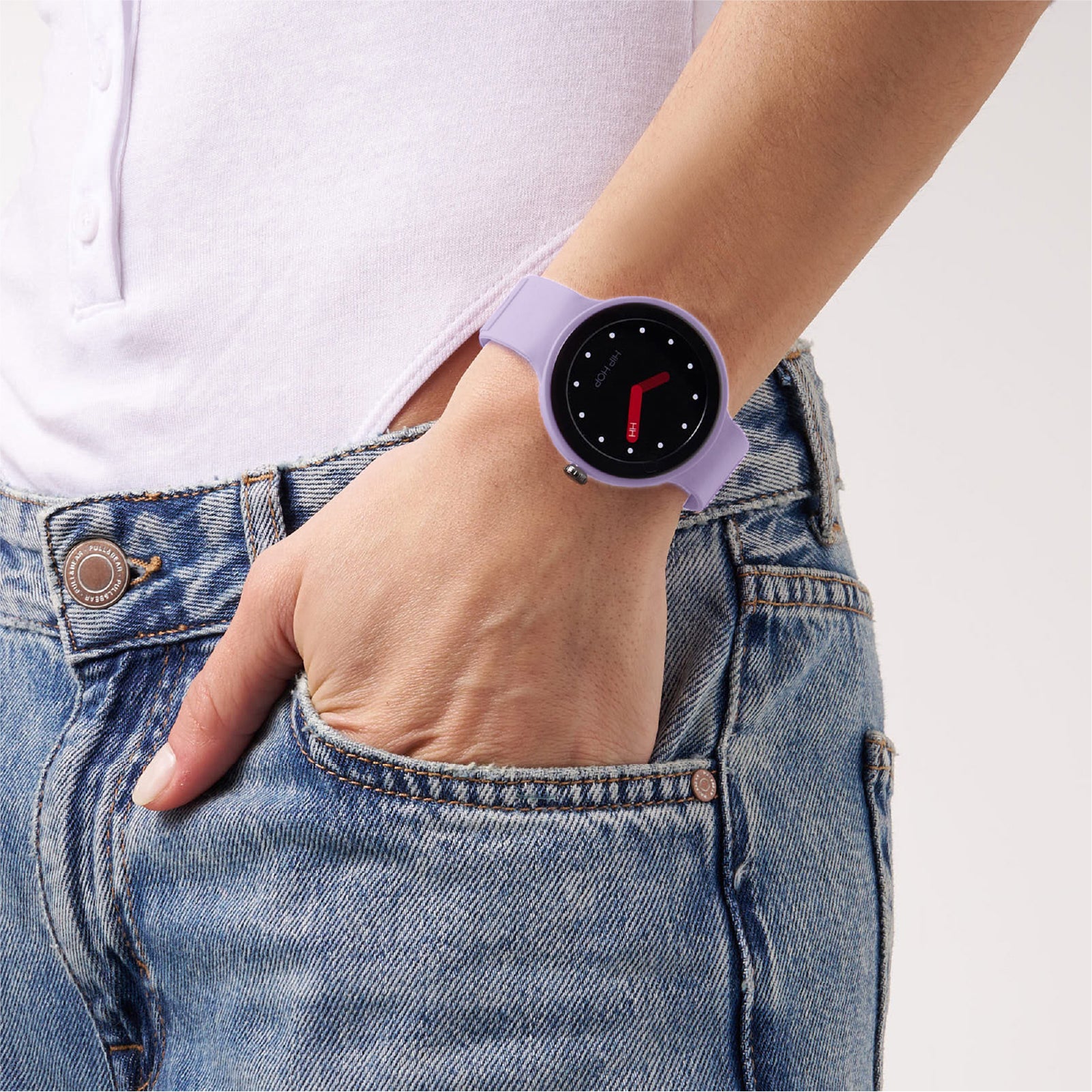 Orologio Smartwatch Hip Hop in silicone lilla e beige MISURA UNICA