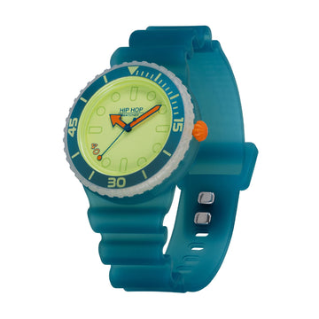 Orologio Hip Hop silicone verde e doppio cinturino bianco MISURA UNICA