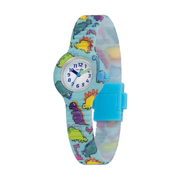 Orologio bimbi Hip Hop silicone con tessuto di dinosauri MISURA UNICA