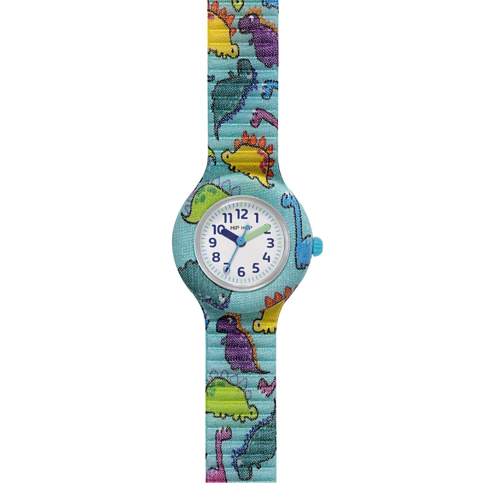 Orologio bimbi Hip Hop silicone con tessuto di dinosauri MISURA UNICA